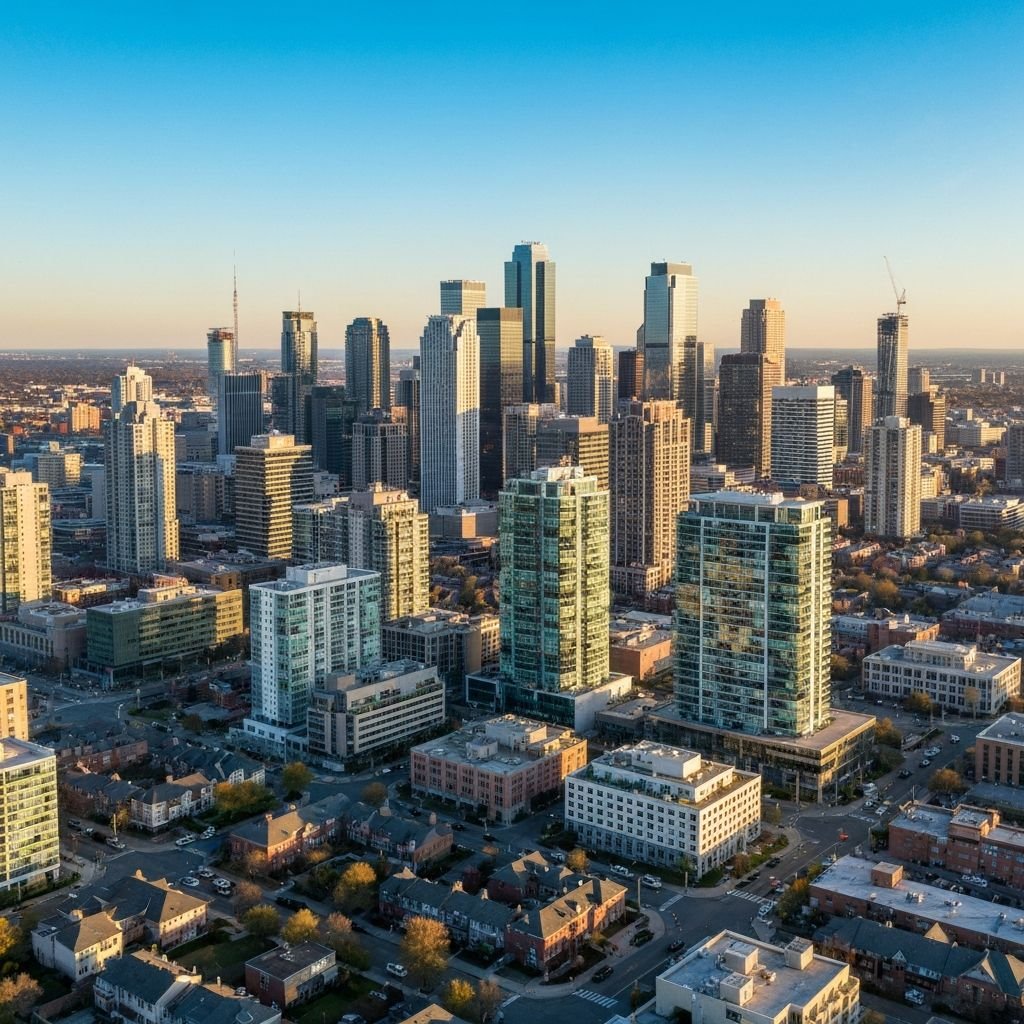 Modern city skyline representing global real estate markets